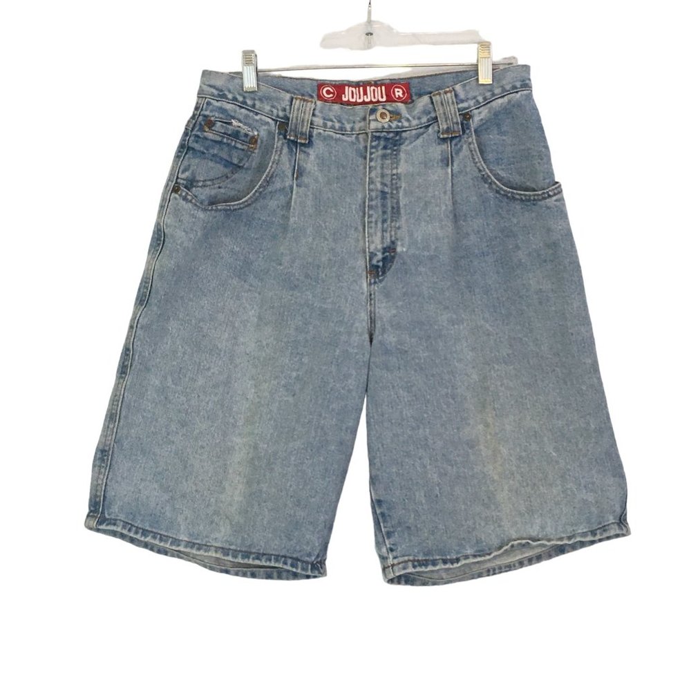 JouJou Vintage Women Light Wash High Waisted Denim Shorts,‎ sz 16, 32 waist